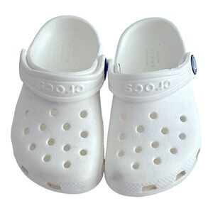 084 CROCS Kids Slip-On Slippers - White